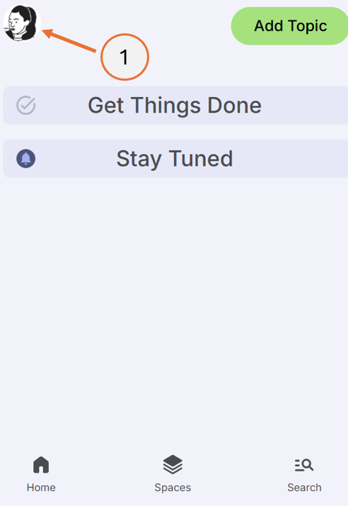 screenshot showing how to click on the avatar