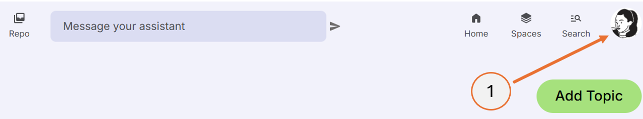 screenshot showing how to click on the avatar