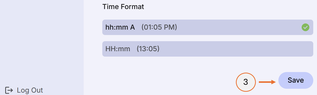 screenshot showing how to save the settings