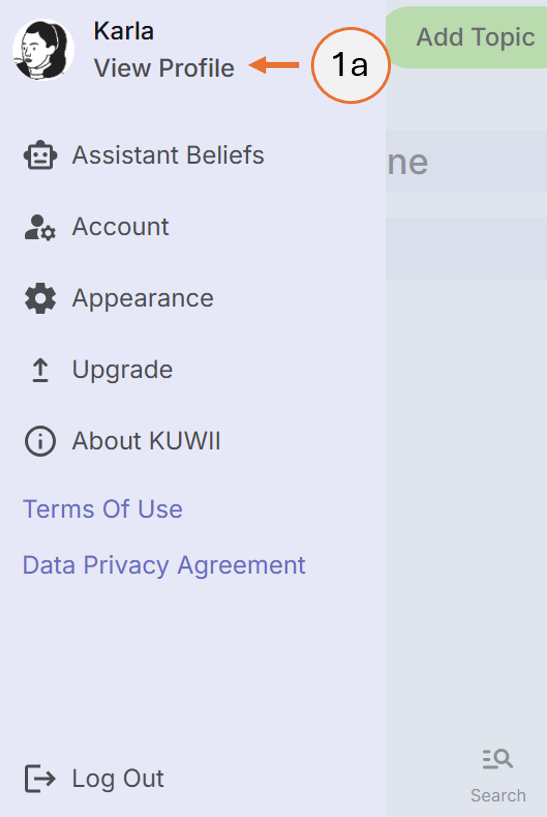 screenshot showing how to click on View profile