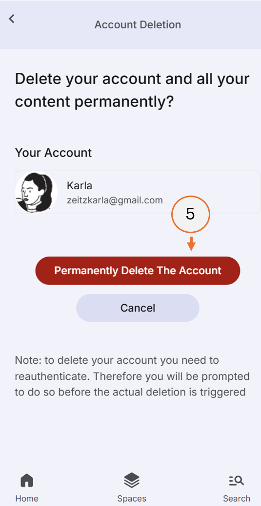screenshot showing step 5 of the change password process