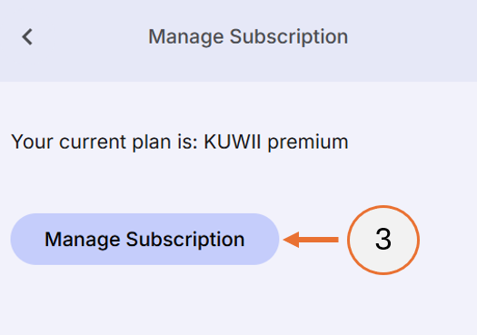 screenshot showing step 3 for subscription management.