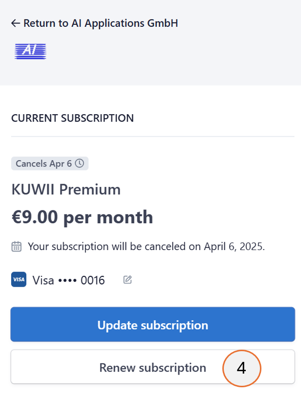 screenshot showing step 4 of the subscription renewal process.
