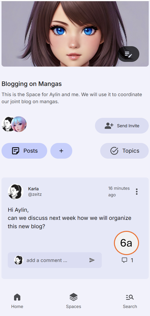 screenshot showing a posted comment