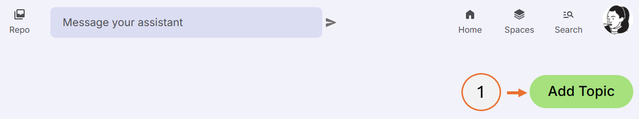 screenshot showing step 1 of how to create a topic