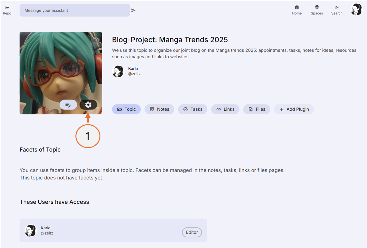 screenshot showing step 1 of how to delete a topic