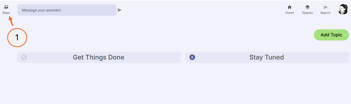 screenshot showing how to open the repo on the desktop UI